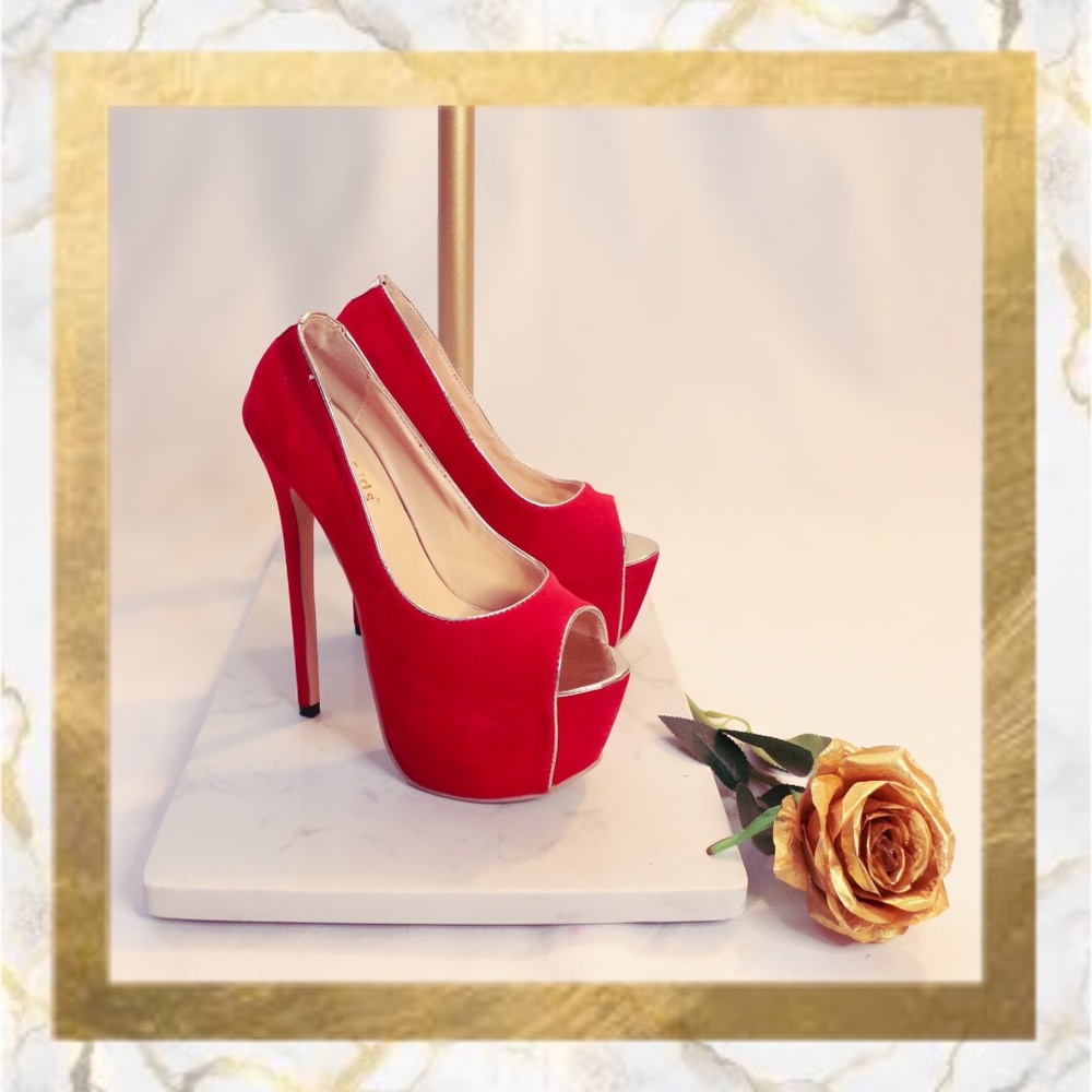 Red Platform Stilettos